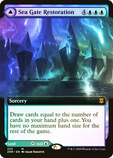 IMPORTABLE DUBAI-Sea Gate Restoration // Sea Gate, Reborn (Extended Art) Zendikar Rising - Variants Magic: The Gathering English Foil