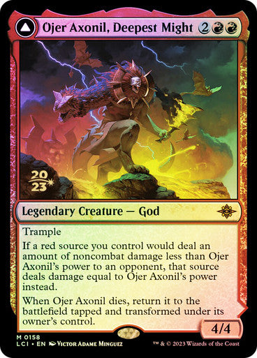 IMPORTABLE DUBAI-Ojer Axonil, Deepest Might // Temple of Power (Prerelease) (The Lost Caverns of Ixalan) Promo: Date Stamped Magic: The Gathering English Foil