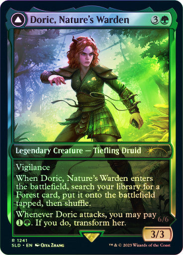 IMPORTABLE DUBAI-Doric, Nature's Warden // Doric, Owlbear Avenger (Dungeons & Dragons) (Secret Lair) (Full Art) Secret Lair Magic: The Gathering English Foil