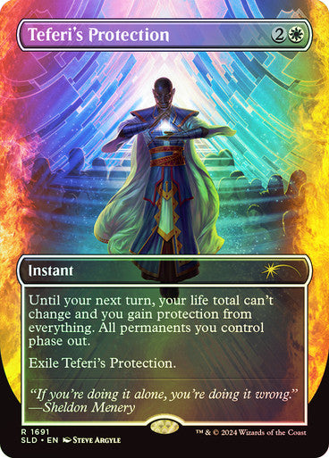 IMPORTABLE DUBAI-Teferi's Protection (Secret Lair) (#1691) (Borderless) Secret Lair Magic: The Gathering English Foil
