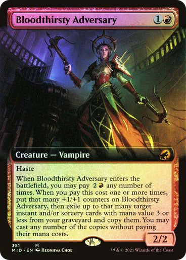 IMPORTABLE DUBAI-Bloodthirsty Adversary (Extended Art) Innistrad: Midnight Hunt - Variants Magic: The Gathering English Foil