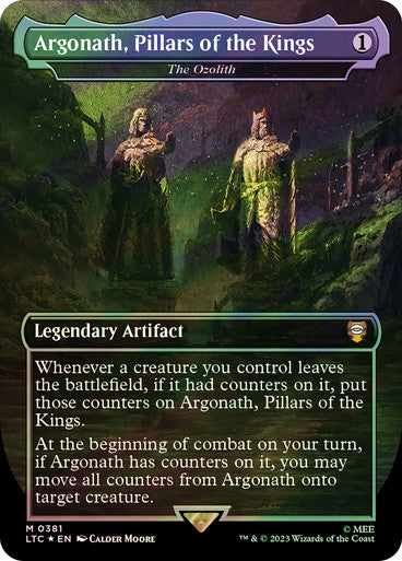 IMPORTABLE DUBAI-The Ozolith (Argonath, Pillars of the Kings) (Borderless) (Surge Foil) The Lord of the Rings Commander - Alternate Foil Magic: The Gathering English Foil