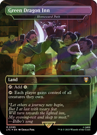 IMPORTABLE DUBAI-Homeward Path (Green Dragon Inn) (Borderless) (Surge Foil) The Lord of the Rings Commander - Alternate Foil Magic: The Gathering English Foil
