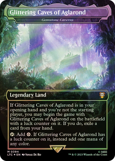 IMPORTABLE DUBAI-Gemstone Caverns (Glittering Caves of Aglarond) (Borderless) (Surge Foil) The Lord of the Rings Commander - Alternate Foil Magic: The Gathering English Foil
