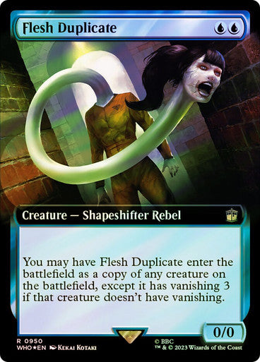 IMPORTABLE DUBAI-Flesh Duplicate (Extended Art) (Surge Foil) Doctor Who Commander - Alternate Foil Variants Magic: The Gathering English Foil
