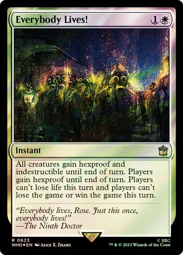 IMPORTABLE DUBAI-Everybody Lives! (Surge Foil) Doctor Who Commander - Alternate Foil Magic: The Gathering English Foil