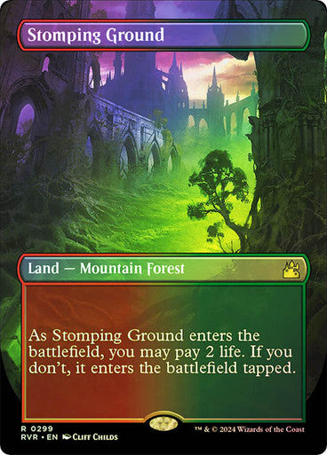 IMPORTABLE DUBAI-Stomping Ground (Borderless) Ravnica Remastered - Variants Magic: The Gathering English Foil