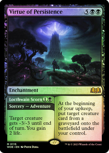 IMPORTABLE DUBAI-Virtue of Persistence // Locthwain Scorn Wilds of Eldraine Magic: The Gathering English Foil