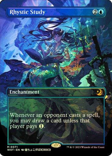 IMPORTABLE DUBAI-Rhystic Study (#071) (Borderless) Enchanting Tales - Variants Magic: The Gathering English Foil