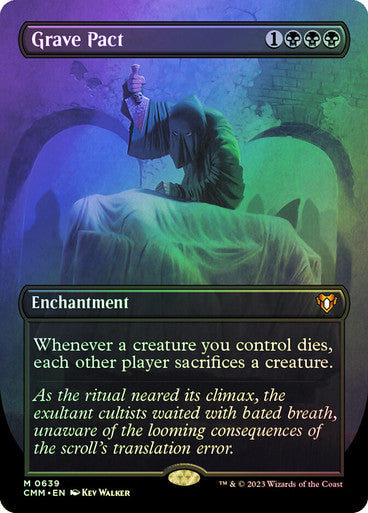 IMPORTABLE DUBAI-Grave Pact (Borderless) Commander Masters - Variants Magic: The Gathering English Foil