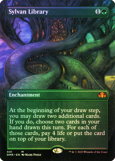 PROXY DUBAI-Sylvan Library (Borderless) Dominaria Remastered - Borderless Magic: The Gathering English Foil