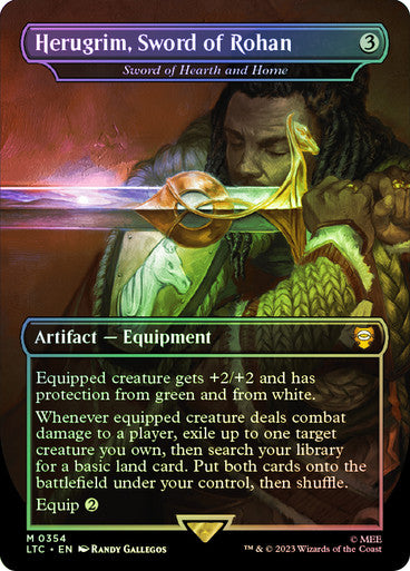 IMPORTABLE DUBAI-Sword of Hearth and Home (Herugrim, Sword of Rohan) (Borderless) (Serial Number) The Lord of the Rings Commander - Serialized Magic: The Gathering English Foil