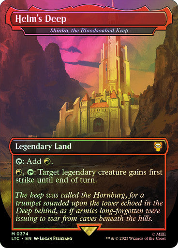 IMPORTABLE DUBAI-Shinka, the Bloodsoaked Keep (Helm's Deep) (Borderless) The Lord of the Rings Commander - Variants Magic: The Gathering English Foil