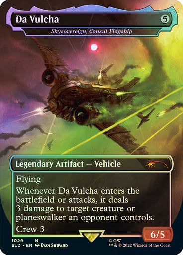 IMPORTABLE DUBAI-Skysovereign, Consul Flagship (Da Vulcha) (Warhammer 40,000) (Secret Lair) (Borderless) Secret Lair Magic: The Gathering English Foil
