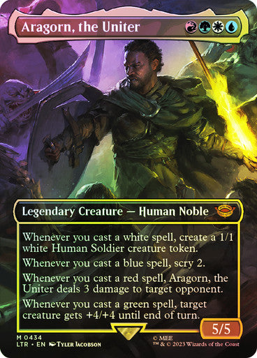 IMPORTABLE DUBAI-Aragorn, the Uniter (#434) (Borderless) The Lord of the Rings - Variants Magic: The Gathering English Foil
