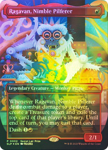 IMPORTABLE DUBAI-Ragavan, Nimble Pilferer (Secret Lair Prize) (Borderless) Promo: General Foil English Magic: The Gathering