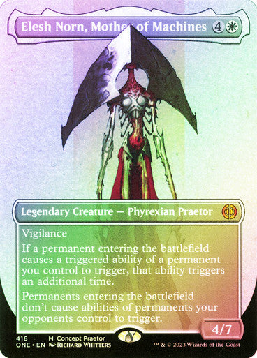 IMPORTABLE DUBAI-Elesh Norn, Mother of Machines (#416) (Borderless) Phyrexia: All Will Be One - Variants Foil English Magic: The Gathering