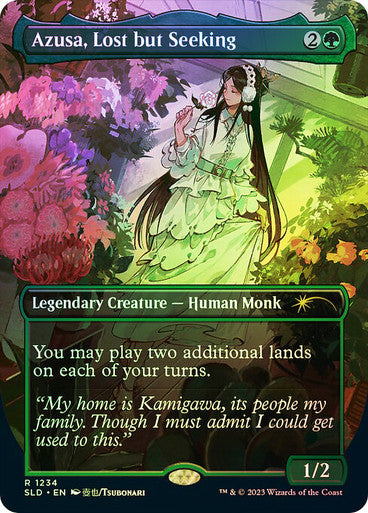 IMPORTABLE DUBAI-Azusa, Lost but Seeking (Secret Lair) (#1234) (Borderless) Secret Lair Foil English Magic: The Gathering