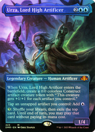 IMPORTABLE DUBAI-Urza, Lord High Artificer (Borderless) Dominaria Remastered - Borderless Foil English Magic: The Gathering