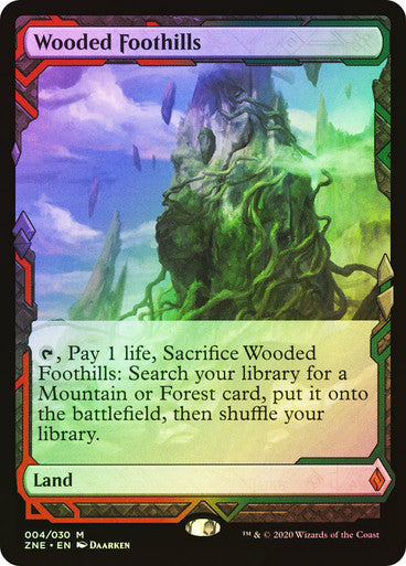 IMPORTABLE DUBAI-Wooded Foothills Zendikar Rising Expeditions Foil English Magic: The Gathering