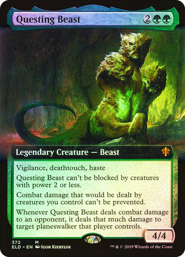 IMPORTABLE DUBAI-Questing Beast Throne of Eldraine Foil Extended Art English Magic: The Gathering