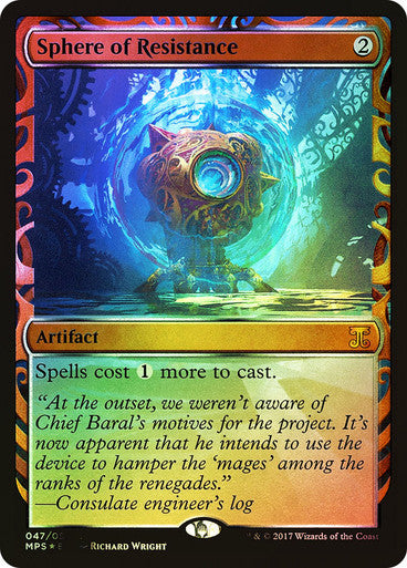 IMPORTABLE DUBAI-Sphere of Resistance Masterpiece Series: Kaladesh Inventions Foil Default English Magic: The Gathering