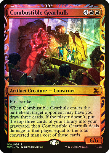 IMPORTABLE DUBAI-Combustible Gearhulk Masterpiece Series: Kaladesh Inventions Foil Default English Magic: The Gathering