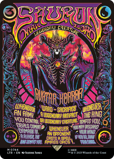 IMPORTABLE DUBAI-Sauron, the Dark Lord The Lord of the Rings Non-foil Borderless English Magic: The Gathering