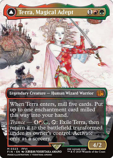 IMPORTABLE DUBAI-Terra, Magical Adept // Esper Terra (#323) FINAL FANTASY Non-foil Borderless English Magic: The Gathering