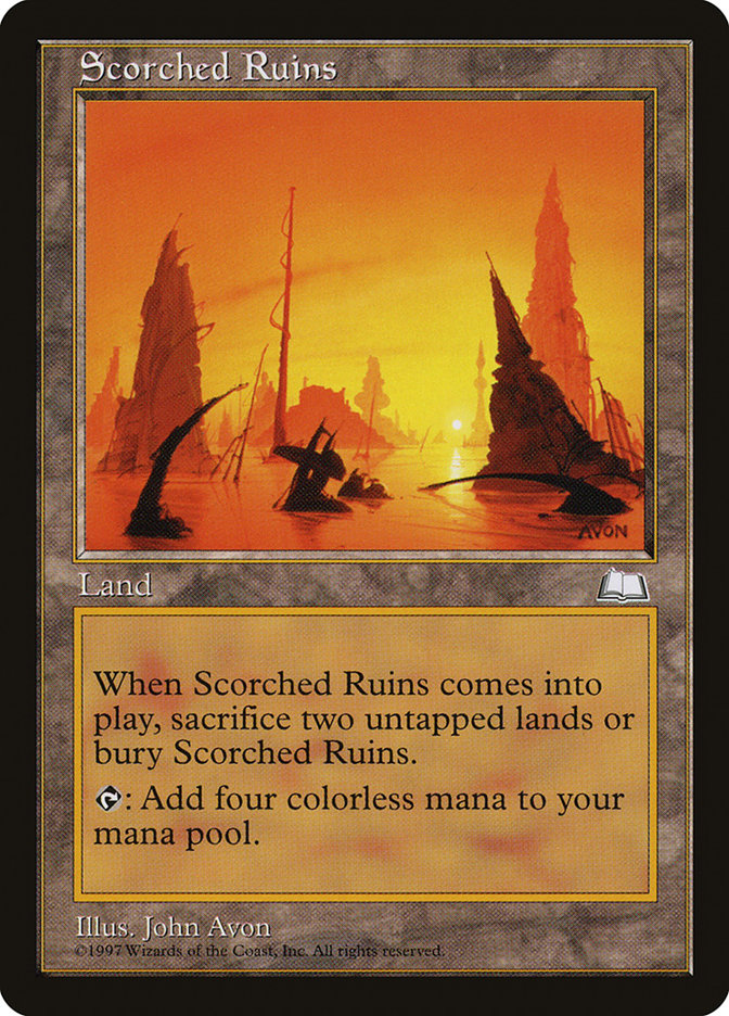 IMPORTABLE DUBAI-Scorched Ruins Weatherlight (WTH) #166 · Rare · English · Nonfoil