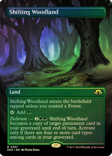 IMPORTABLE DUBAI-Shifting Woodland (Borderless) Modern Horizons 3 - Variants Magic: The Gathering English Foil