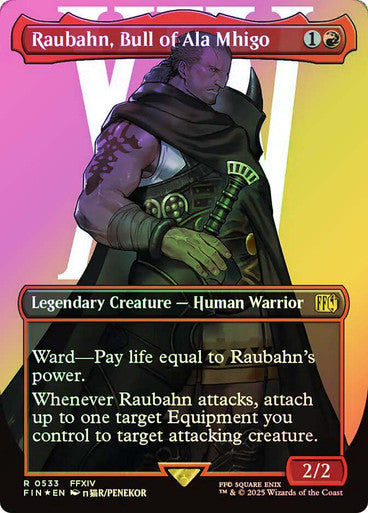 IMPORTABLE DUBAI-Raubahn, Bull of ala Mhigo (Borderless) (Surge Foil) FINAL FANTASY - Alternate Foil Variants Magic: The Gathering English Foil