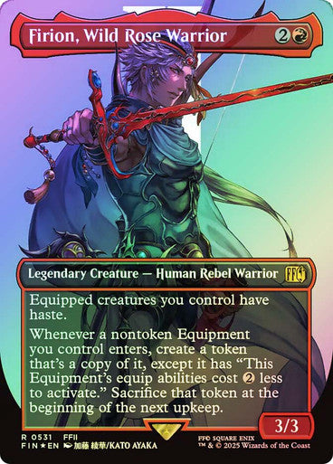 IMPORTABLE DUBAI-Firion, Wild Rose Warrior (Borderless) (Surge Foil) FINAL FANTASY - Alternate Foil Variants Magic: The Gathering English Foil