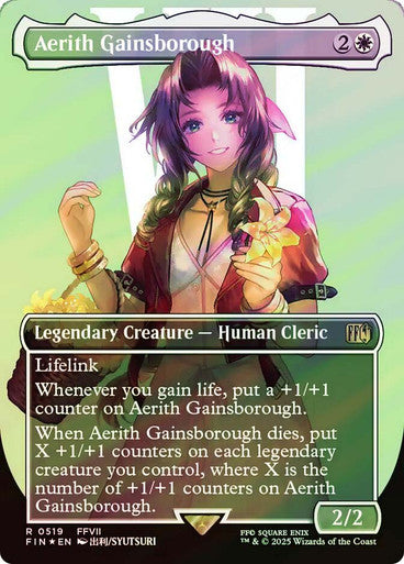 IMPORTABLE DUBAI-Aerith Gainsborough (Borderless) (Surge Foil) FINAL FANTASY - Alternate Foil Variants Magic: The Gathering English Foil