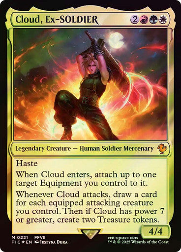 IMPORTABLE DUBAI-Cloud, Ex-SOLDIER (Surge Foil) FINAL FANTASY Commander - Alternate Foil Magic: The Gathering English Foil