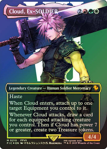 IMPORTABLE DUBAI-Cloud, Ex-SOLDIER (Borderless) (Surge Foil) FINAL FANTASY Commander - Alternate Foil Variants Magic: The Gathering English Foil