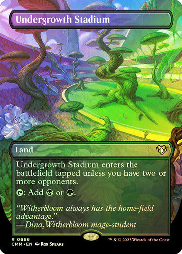 IMPORTABLE DUBAI-Undergrowth Stadium (Borderless) Commander Masters - Variants Magic: The Gathering English Foil
