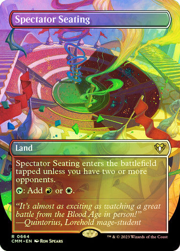 IMPORTABLE DUBAI-Spectator Seating (Borderless) Commander Masters - Variants Magic: The Gathering English Foil