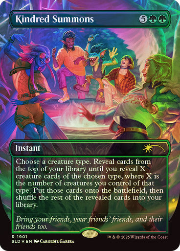 IMPORTABLE DUBAI-Kindred Summons (Secret Lair) (Borderless) Secret Lair Magic: The Gathering English Foil