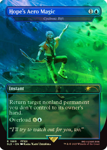IMPORTABLE DUBAI-Cyclonic Rift (Hope's Aero Magic) (FINAL FANTASY) (Secret Lair) (Borderless) Secret Lair Magic: The Gathering English Foil