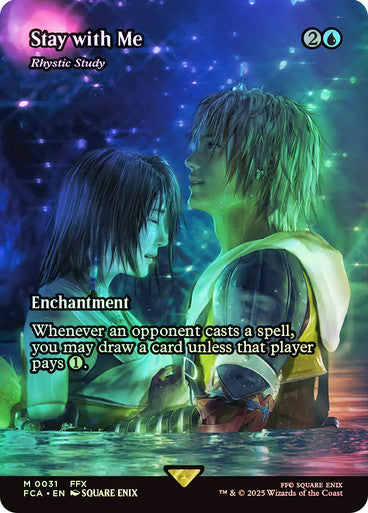 IMPORTABLE DUBAI-Rhystic Study (Stay with Me) (Borderless) FINAL FANTASY Through the Ages Magic: The Gathering English Foil
