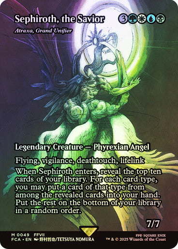 IMPORTABLE DUBAI-Atraxa, Grand Unifier (Sephiroth, the Savior) (Borderless) FINAL FANTASY Through the Ages Magic: The Gathering English Foil