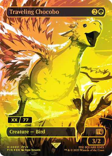IMPORTABLE DUBAI-Traveling Chocobo (Serial Number) (Borderless) FINAL FANTASY - Serialized Magic: The Gathering English Foil