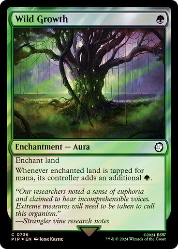 IMPORTABLE DUBAI-Wild Growth (Surge Foil) Fallout Commander - Alternate Foil Magic: The Gathering English Foil