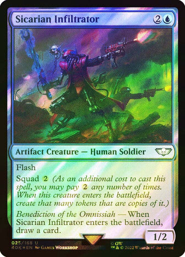 IMPORTABLE DUBAI-Sicarian Infiltrator (Surge Foil) Warhammer 40,000 Commander - Surge Foil Magic: The Gathering English Foil