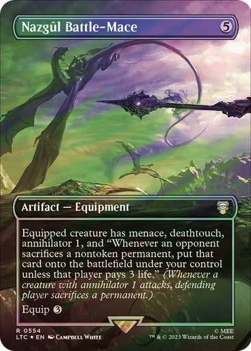 IMPORTABLE DUBAI-Nazgul Battle-Mace (Borderless) (Surge Foil) The Lord of the Rings Commander - Alternate Foil Magic: The Gathering English Foil