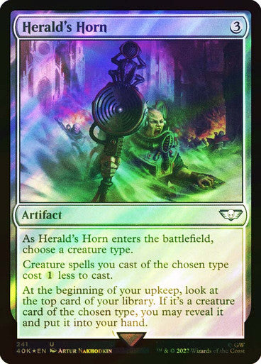 IMPORTABLE DUBAI-Herald's Horn (Surge Foil) Warhammer 40,000 Commander - Surge Foil Magic: The Gathering English Foil