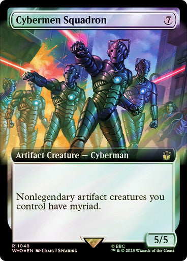 IMPORTABLE DUBAI-Cybermen Squadron (Extended Art) (Surge Foil) Doctor Who Commander - Alternate Foil Variants Magic: The Gathering English Foil