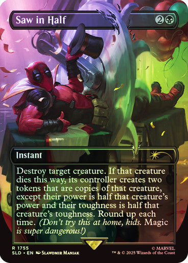 IMPORTABLE DUBAI-Saw in Half (Marvel) (Secret Lair) (Borderless) Secret Lair Magic: The Gathering English Foil