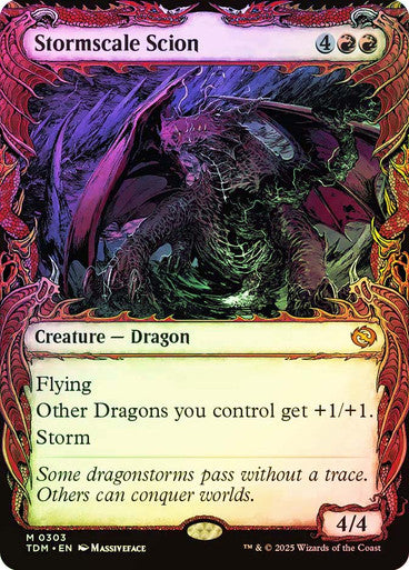 IMPORTABLE DUBAI-Stormscale Scion (Showcase) Tarkir: Dragonstorm - Variants Magic: The Gathering English Foil